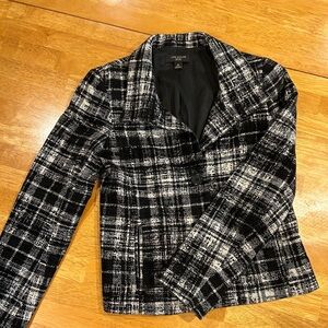 Ann Taylor black & white wool blazer
